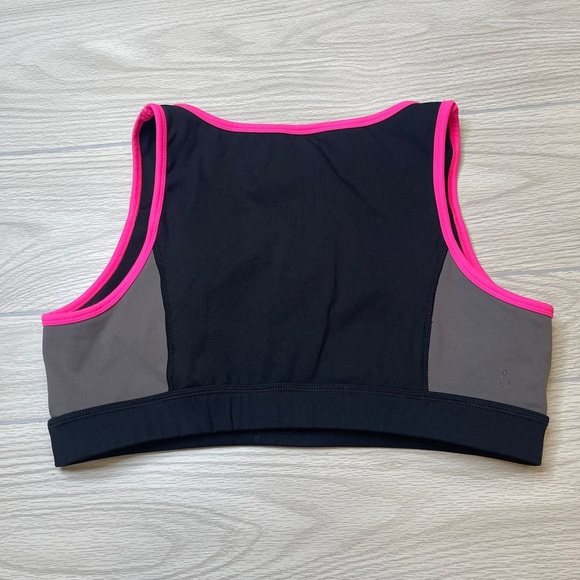 Torrid Active Black Pink Front 3/4 Zip Sports Bra Women’s size 2 (2X) - Picture 3 of 11